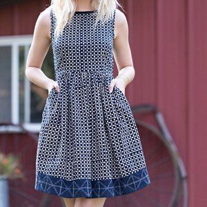 Navy Tic Tac Toe Dress